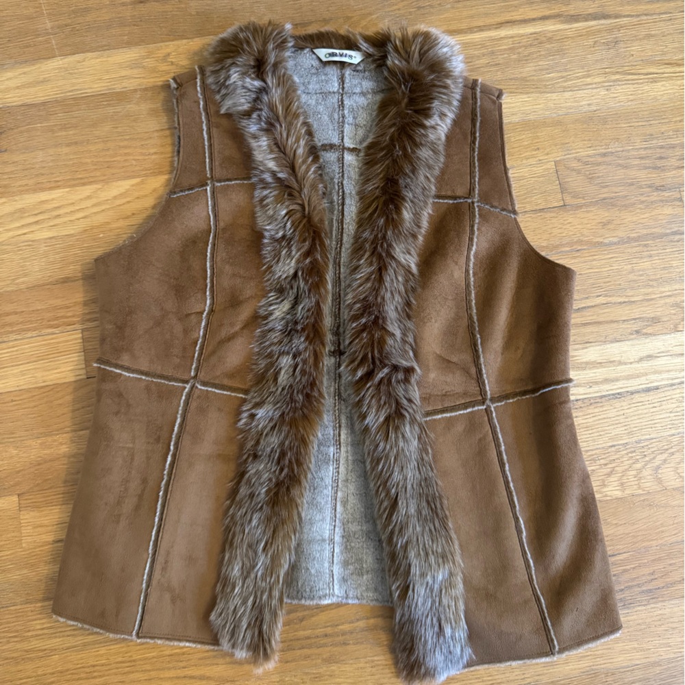Orvis Seude & Faux Fur Vest